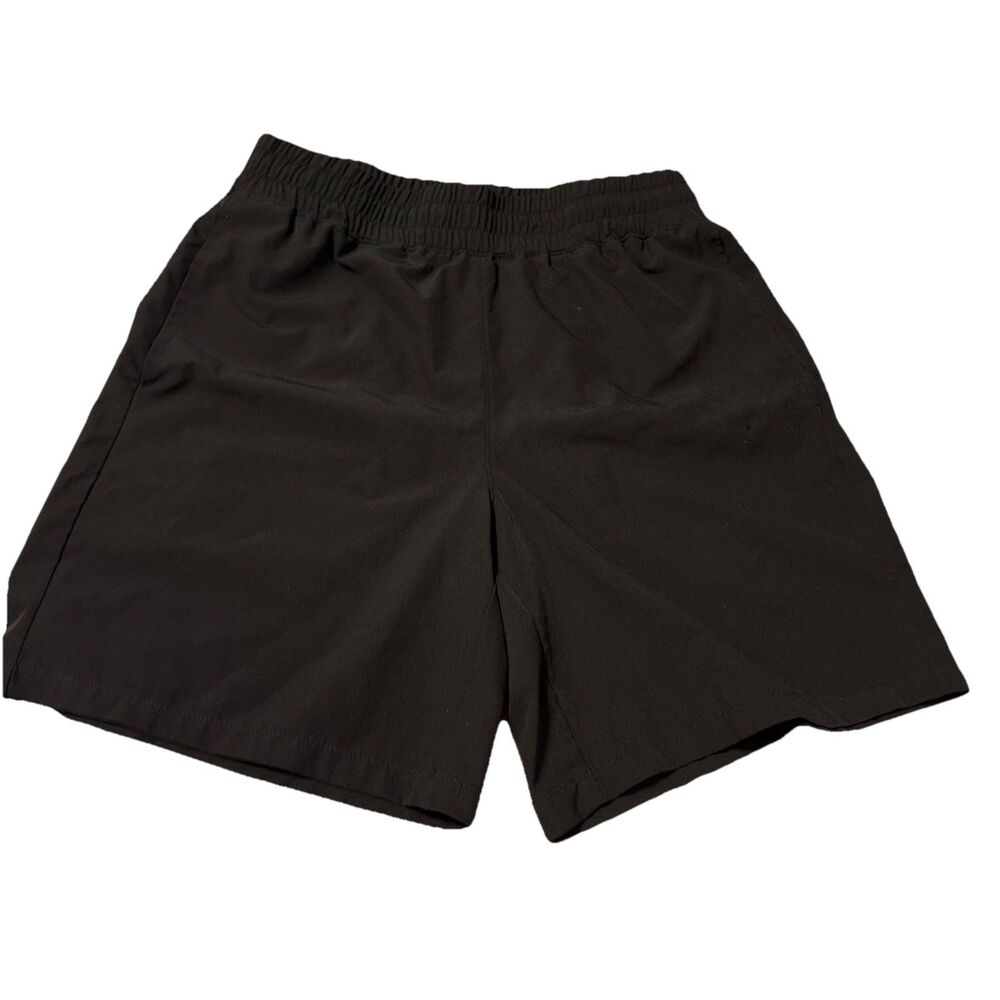 Men's Athletex Shorts Black Two Pocket Elastic & Drawstring Gym Shorts Size S
